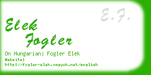 elek fogler business card